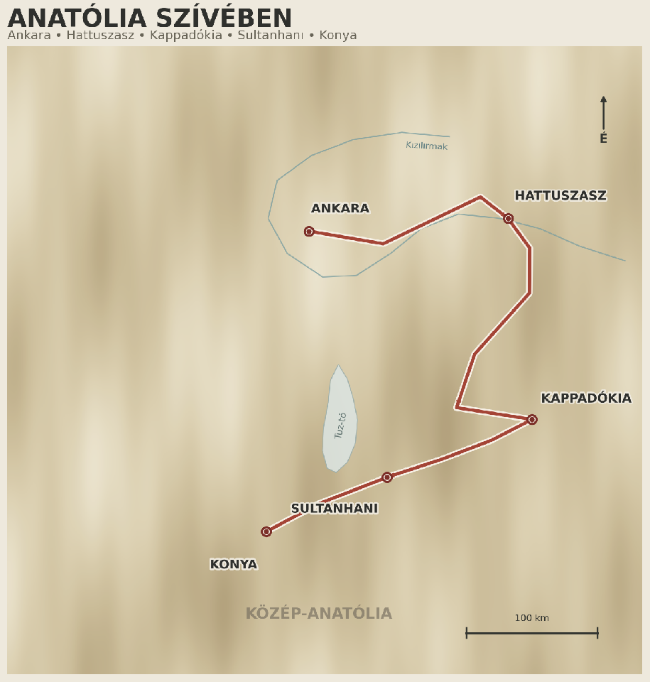 Anatólia szívében térkép